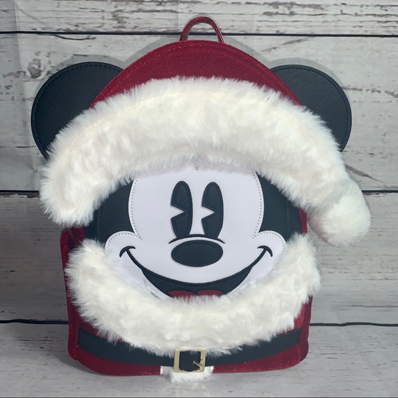 Loungefly Handbags - Disney Santa Mickey Mini Backpack Loungefly NEW!
